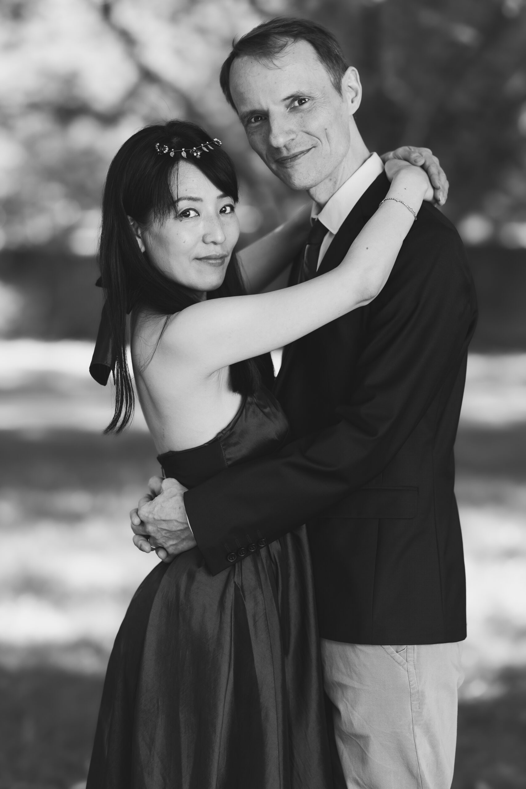 photo jeunes mariés Genève noir et blanc